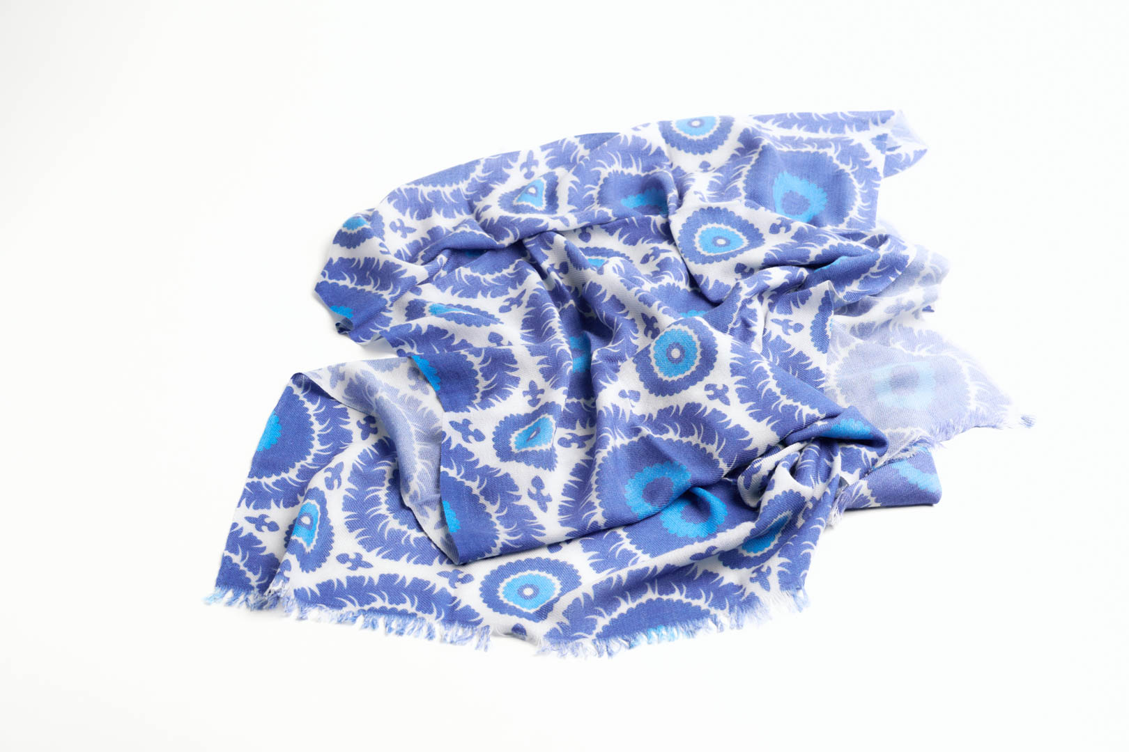 Thumbnail for Patterened Cashmere Shawl - Midnight Bloom